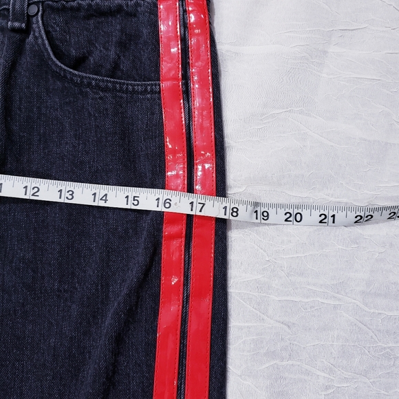 rag & bone Black Straight Leg Jeans with a chic red stripe NWT - Picture 5 of 14